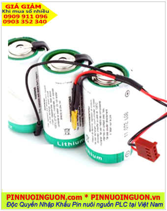 Pin Saft 3LS33600 (3viên ghép như hình); Pin nuôi nguồn PLC Saft LS33600 lithium 3.6v D 51000mAh chính hãng _Xuất xứ Pháp